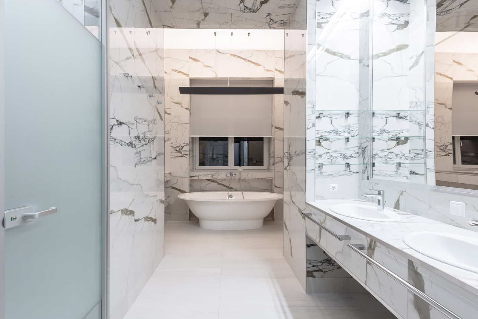 A marble bathroom