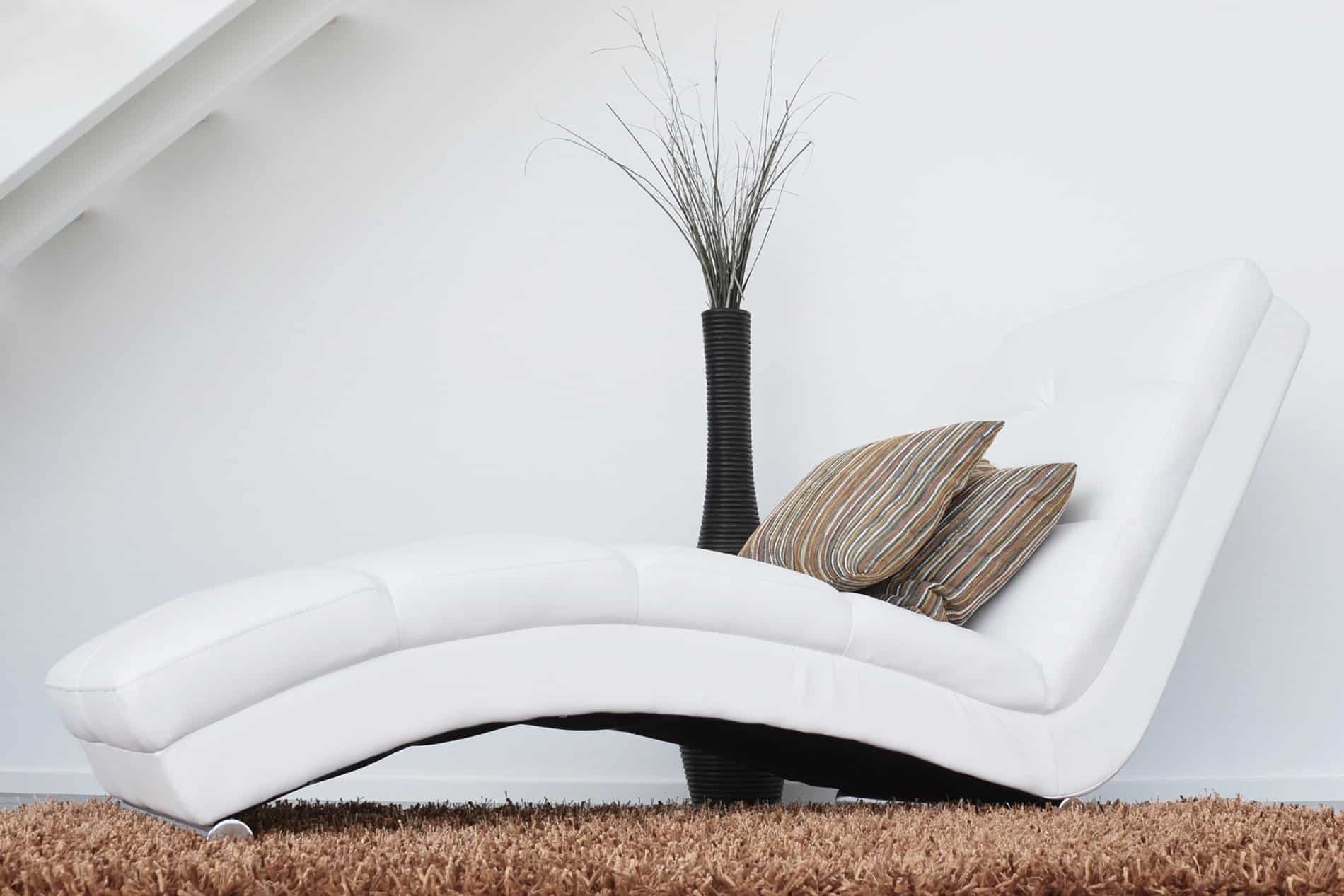 A white chaise longue