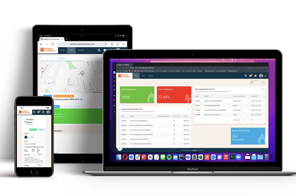 True Compliance dashboards on a laptop, tablet and phone